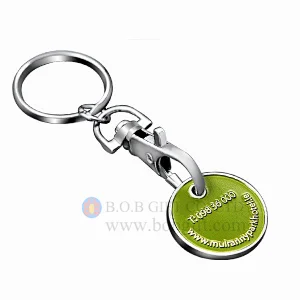 Trolley coins metal token keychain