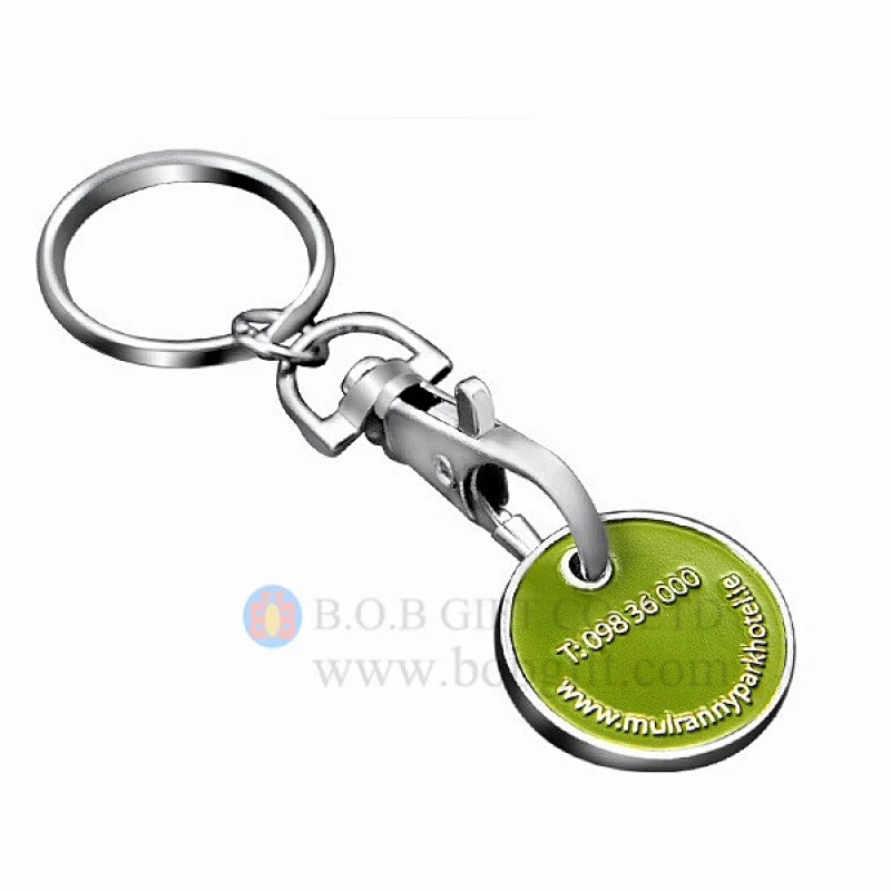 Trolley coins metal token keychain