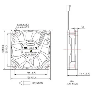 Everflow Ultra High Speed Fan 60x60X15mm-R126015BU