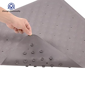 New soft easily clean bath mat with suction cups rubber bathtub/shower mat