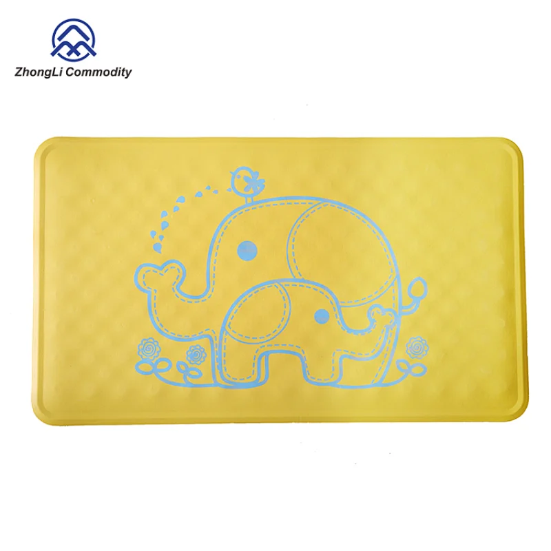 Printing Skid Resistance Cartoon Rubber Bath Mat For Shower