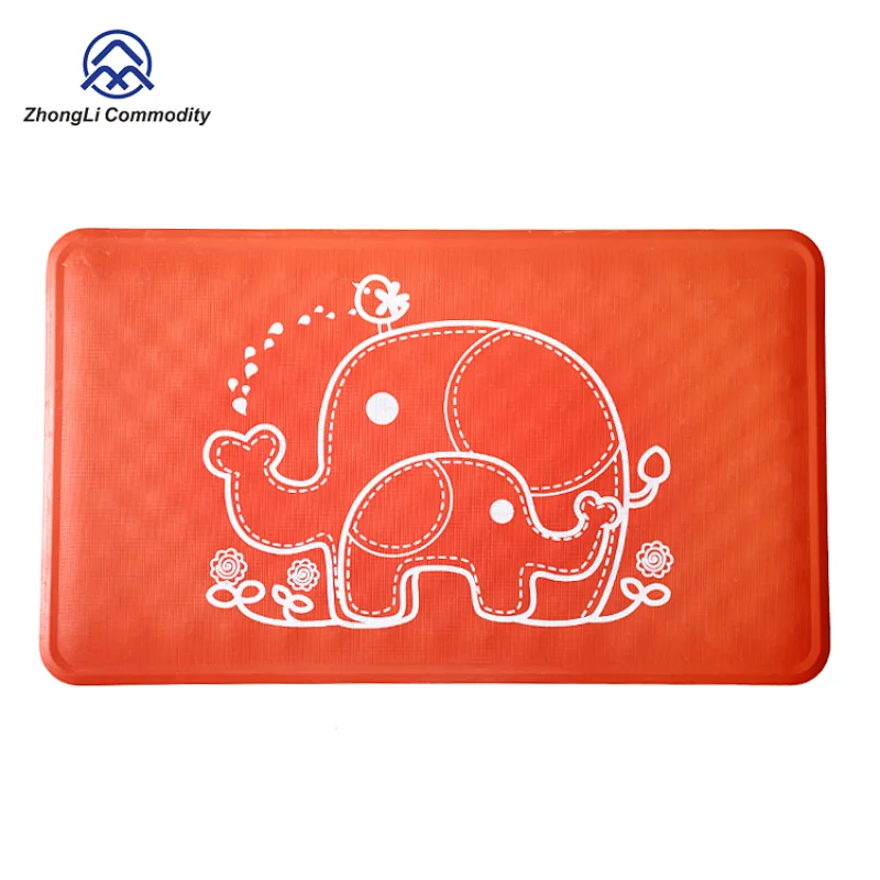 Printing Skid Resistance Cartoon Rubber Bath Mat For Shower