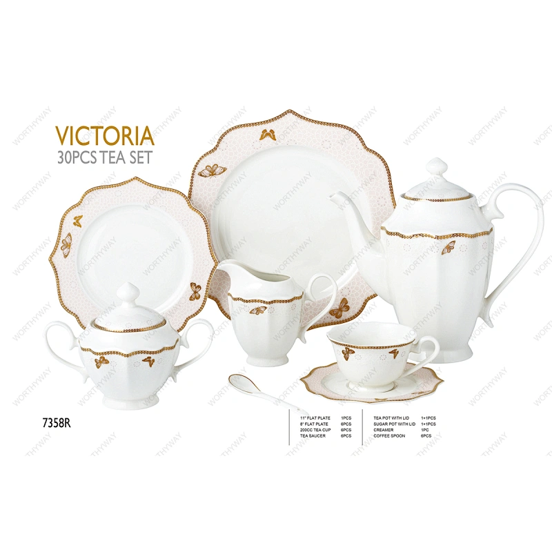 30pcs tea set 7358R
