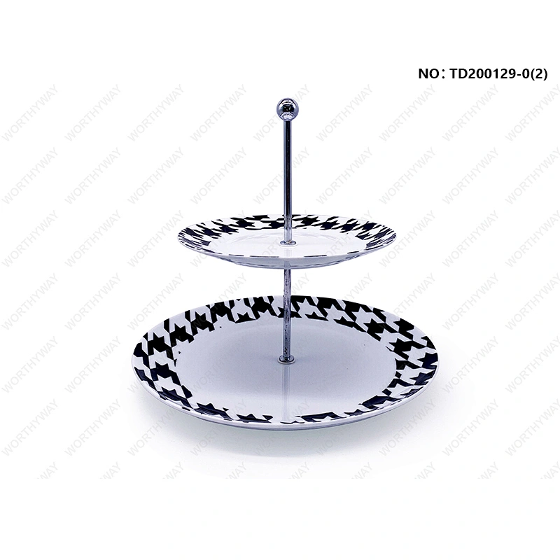 Fine pocelain 2 tier cake stand-TD200129-0(2)