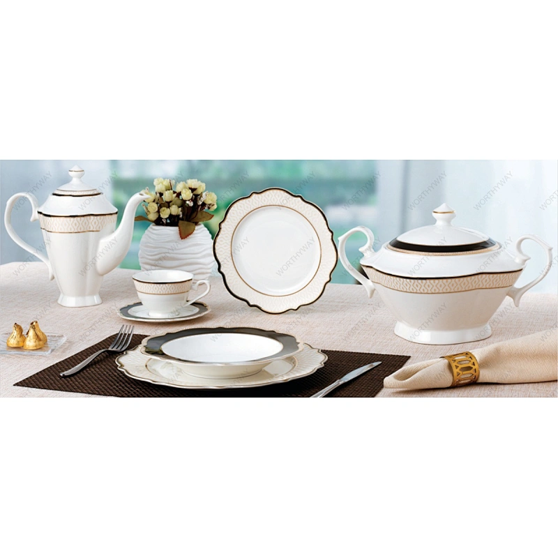 62pcs gold dinner set 7678