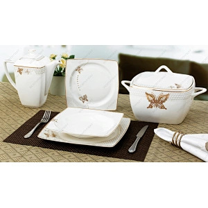 62pcs gold dinner set 8115-1G SQUARE K