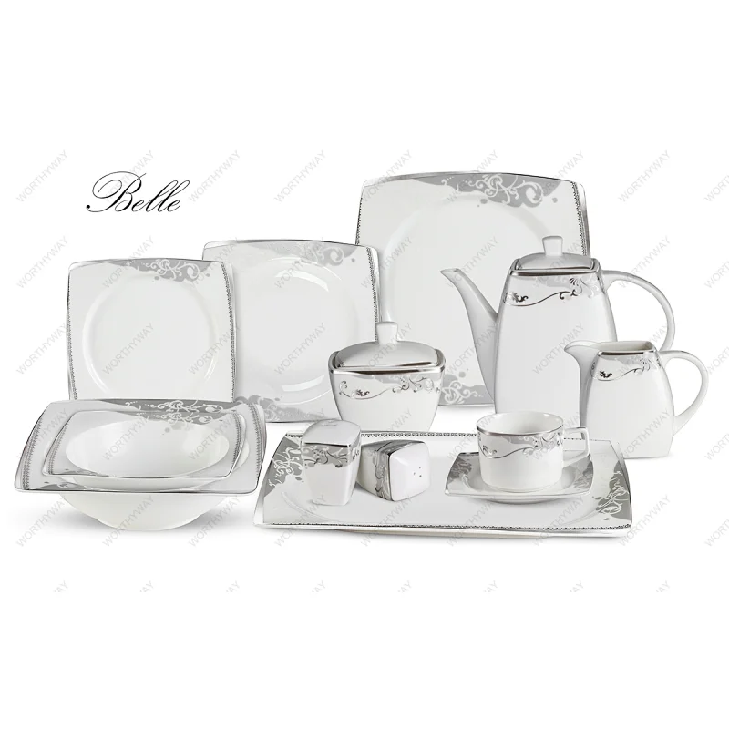 57pcs platinum dinner set BELLE