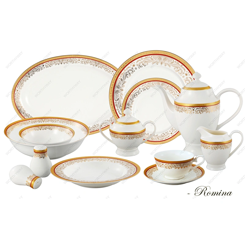 57pcs gold dinner set Romina