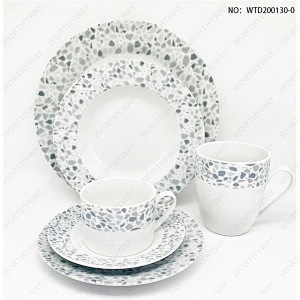 Fine porcelain dinner set with embossed finish for 4/6 persons-WTD200130-0