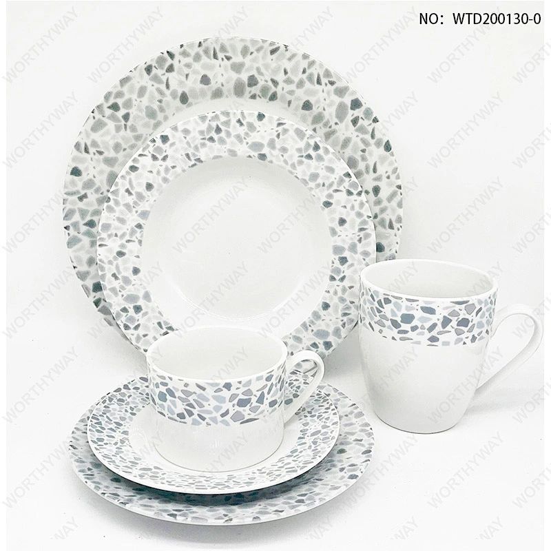 Fine porcelain dinner set with embossed finish for 4/6 persons-WTD200130-0