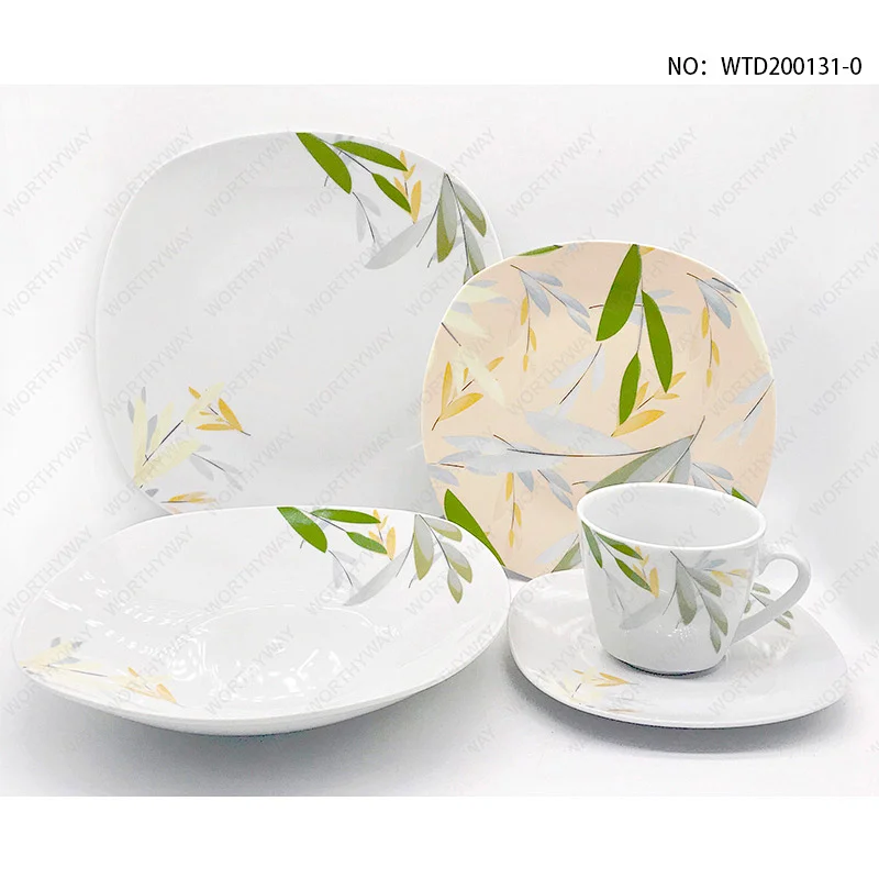 Fine porcelain dinner set in square shape for 4/6 persons-WTD200131-0