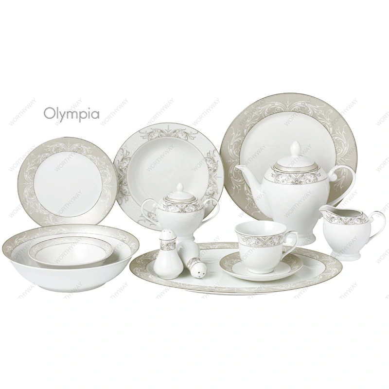 57pcs platinum dinner set Olympia 7023