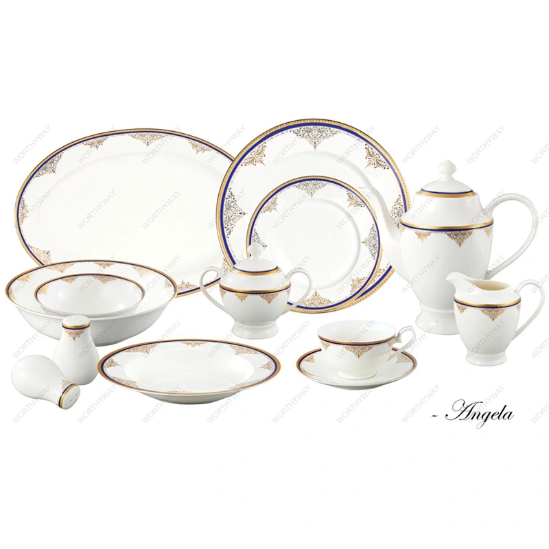 57pcs gold dinner set Angela