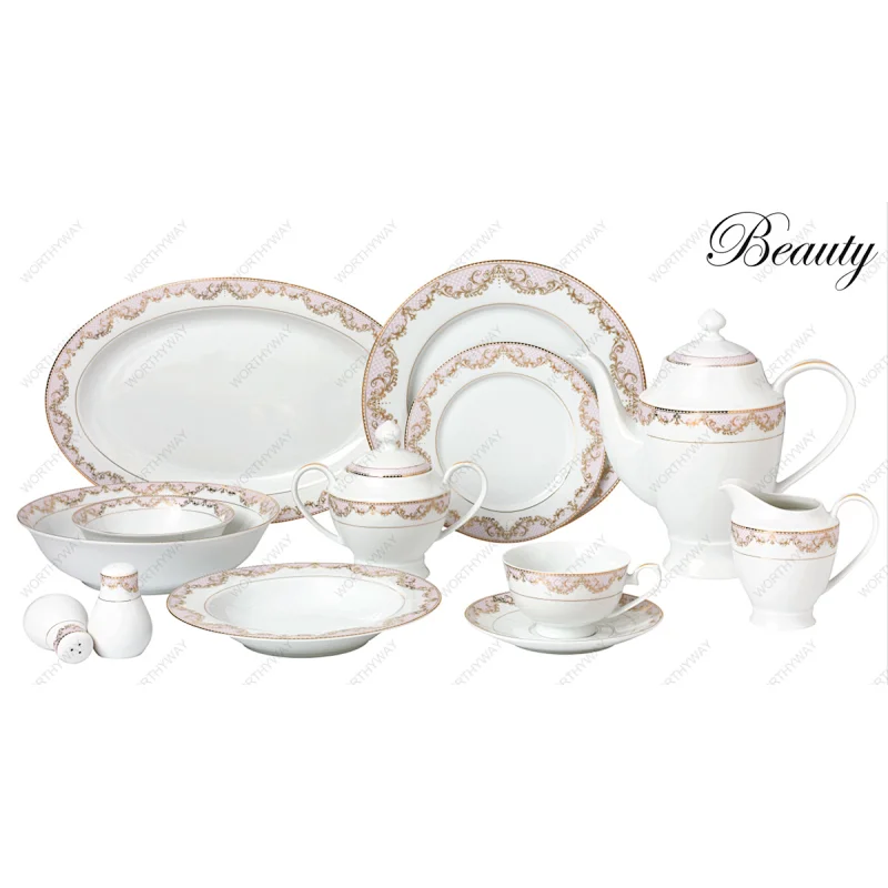 57pcs gold dinner set Beauty