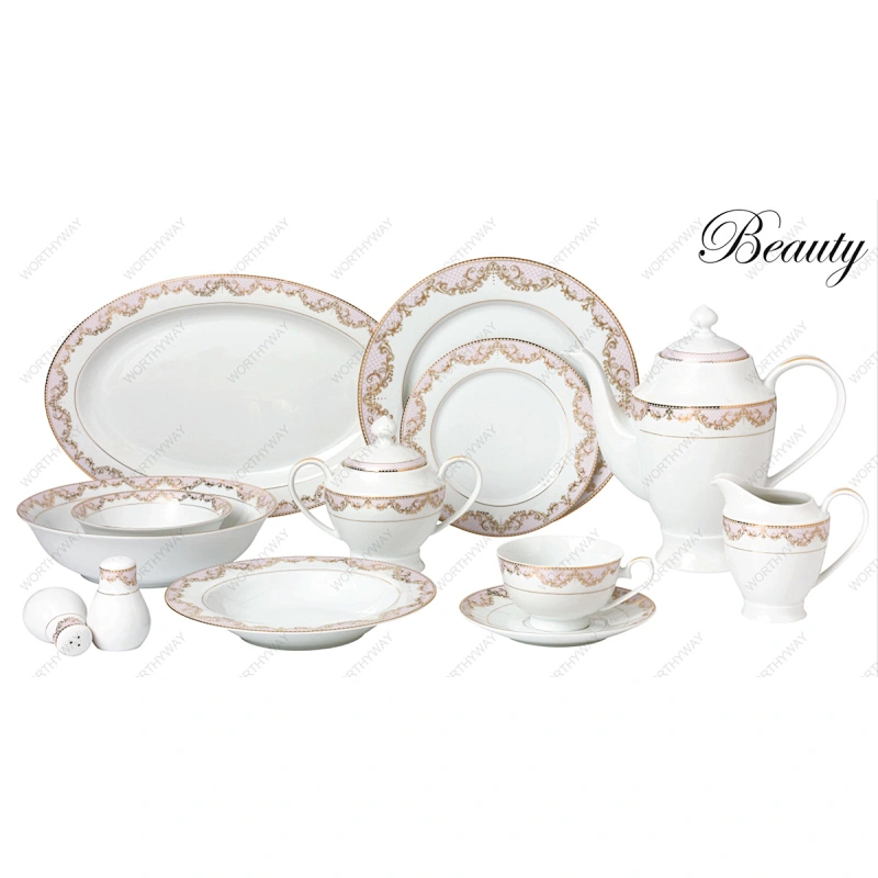 57pcs gold dinner set Beauty