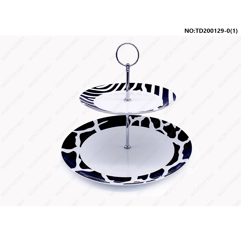 Fine pocelain 2 tier cake stand-TD200129-0(1)
