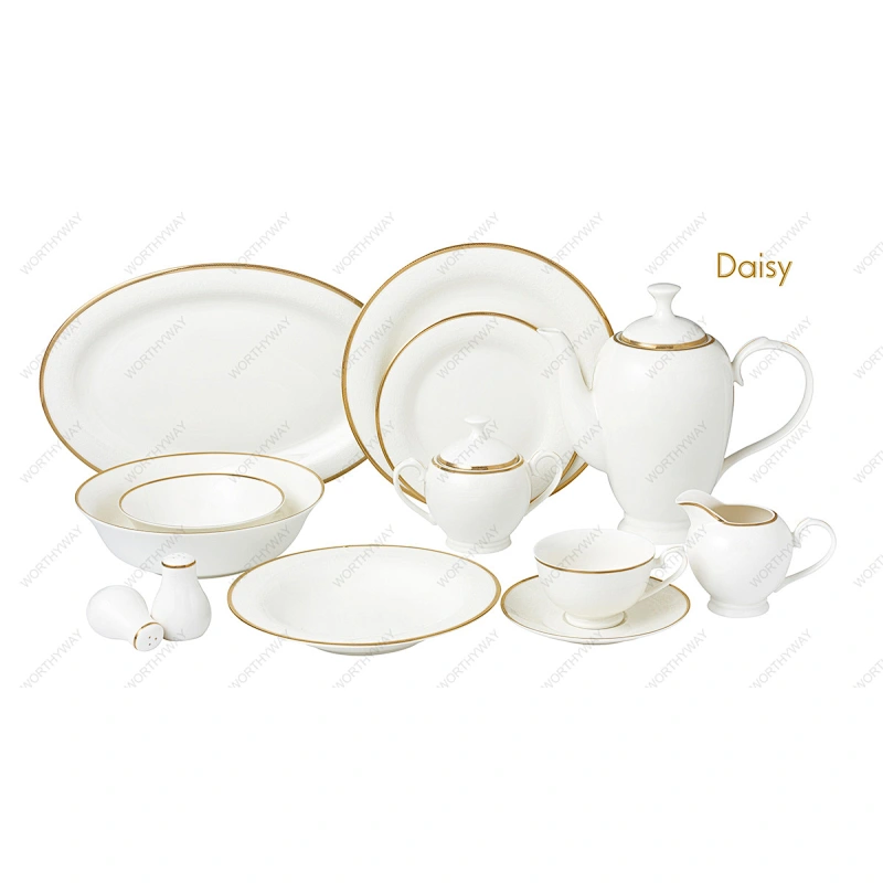 57pcs gold dinner set Daisy 7105