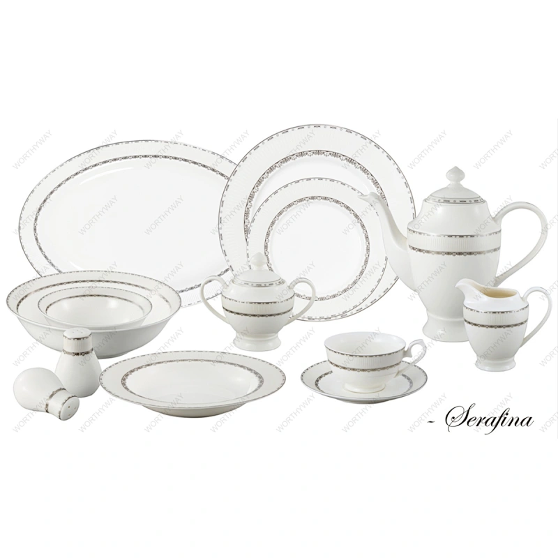 57pcs platinum dinner set Serafina