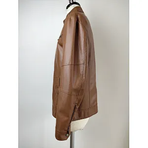 Custom Made Men Faux Leather Short Coat