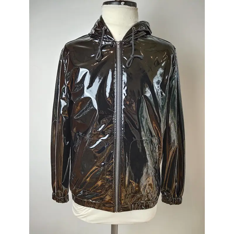 Shiny puffer hooded jacket for men