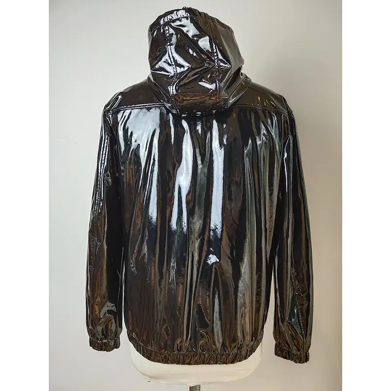 Shiny puffer hooded jacket for men