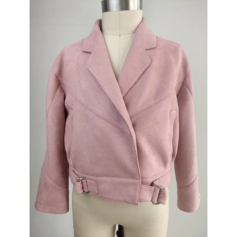 Pink suede jacket for girls
