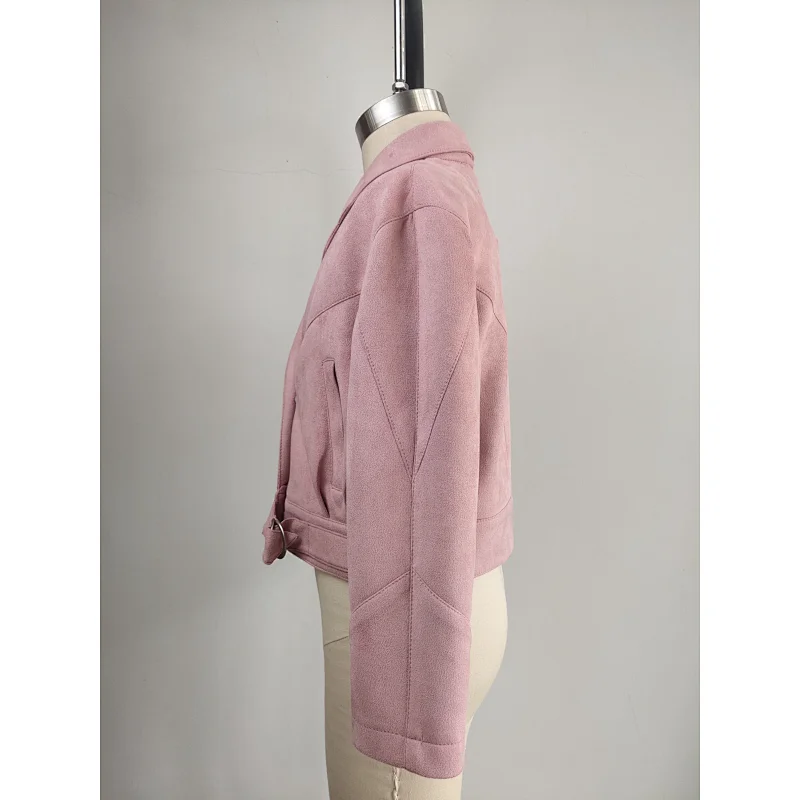 Pink suede jacket for girls