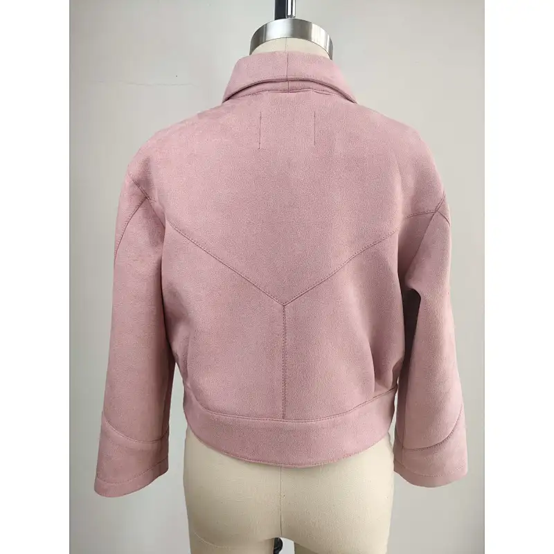 Pink suede jacket for girls