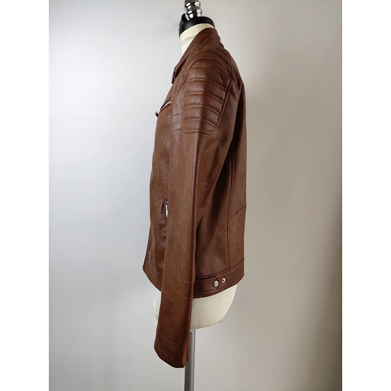 High Quality men pu leather jacket