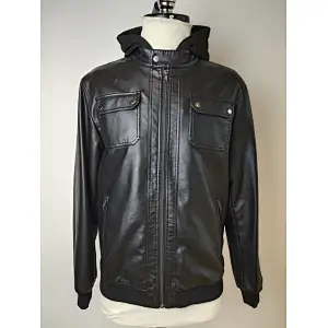Foreign trend zippered men PU jacket