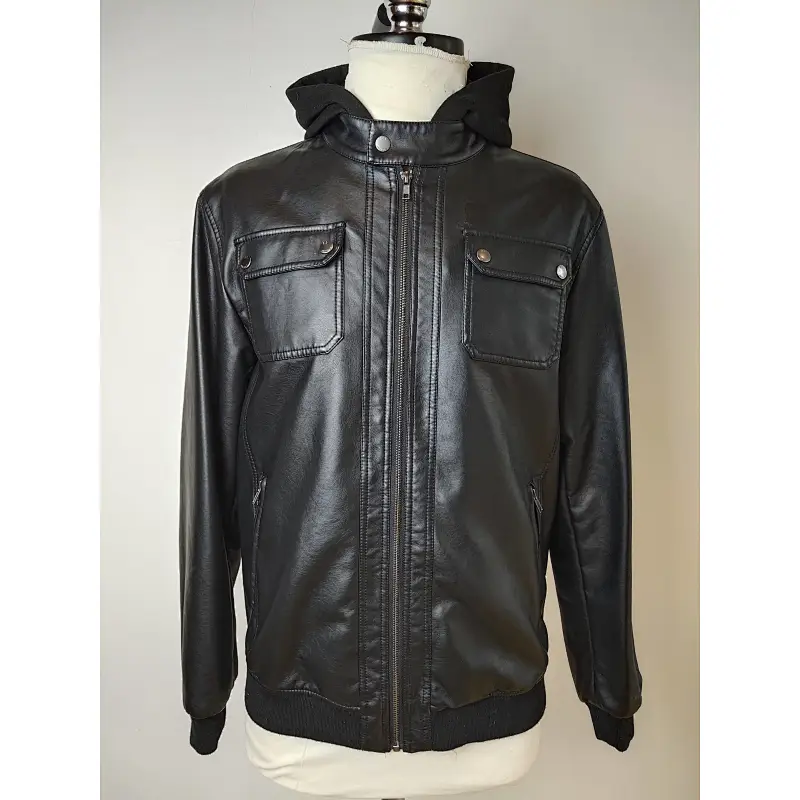 Foreign trend zippered men PU jacket