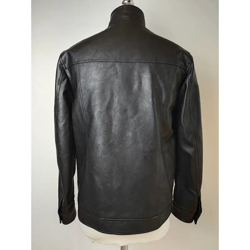 Fashionable cool PU cropped bomber men jacket