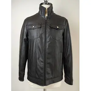 Fashionable cool PU cropped bomber men jacket