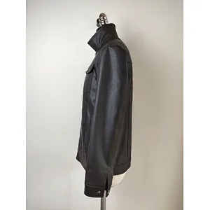 Fashionable cool PU cropped bomber men jacket