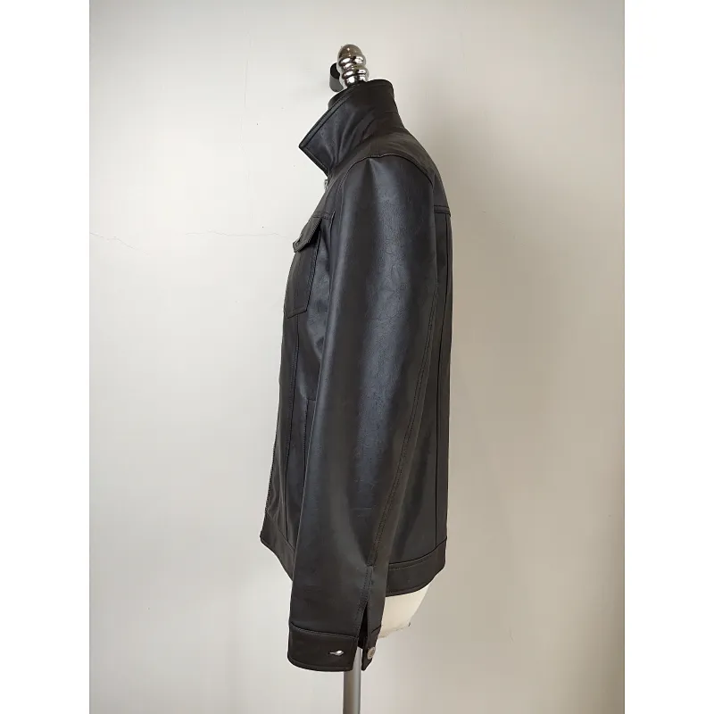 Fashionable cool PU cropped bomber men jacket