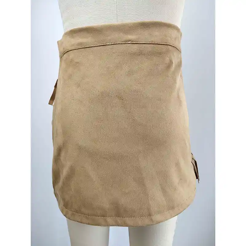 Girls Slim Suede Dress with Tassels
