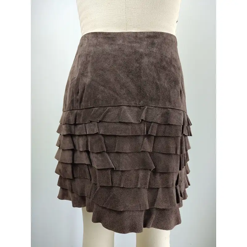 Girls dark brown suede dress