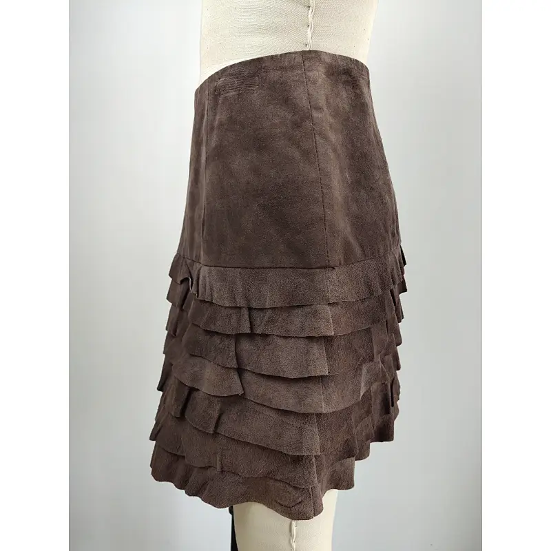Girls dark brown suede dress