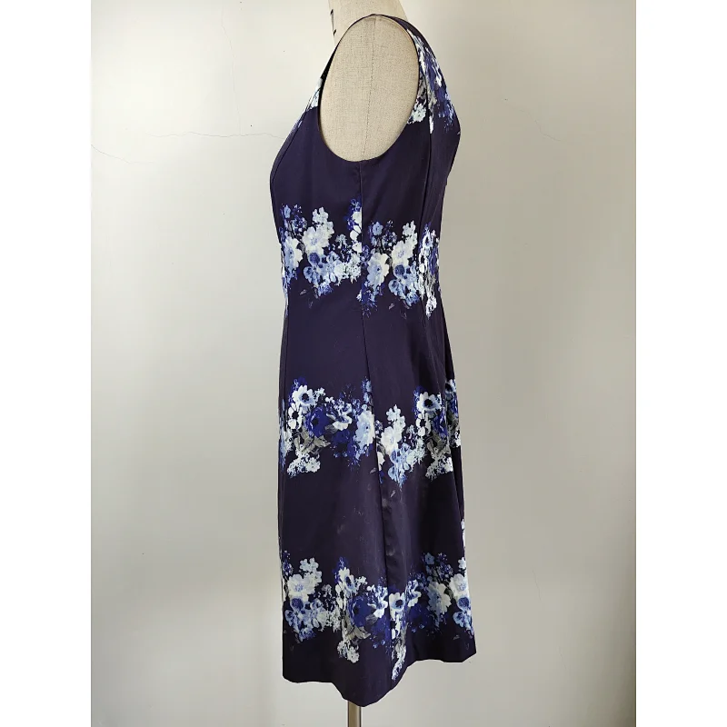 New fashionable sleeveless women floral printed dress women floral dress viscose dress