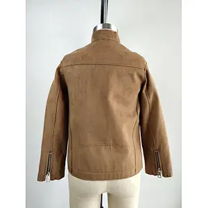 Fashion Brown Kids Suede Jacket Girls coat