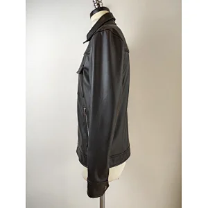 Shiny black casual bomber jackets for men