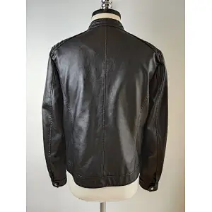 China Manufacturer fashion men's pu leather jacket