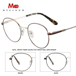 2020meeshow titanium ALLOY glasses frame men's fashion glasses ROUND glasses myopia optical frame Europe prescription eyeglasses