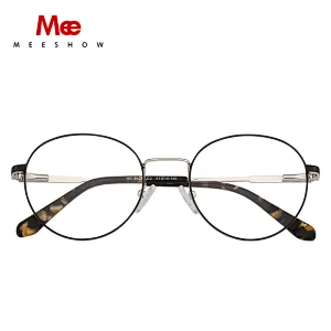 2020meeshow titanium ALLOY glasses frame men's fashion glasses ROUND glasses myopia optical frame Europe prescription eyeglasses