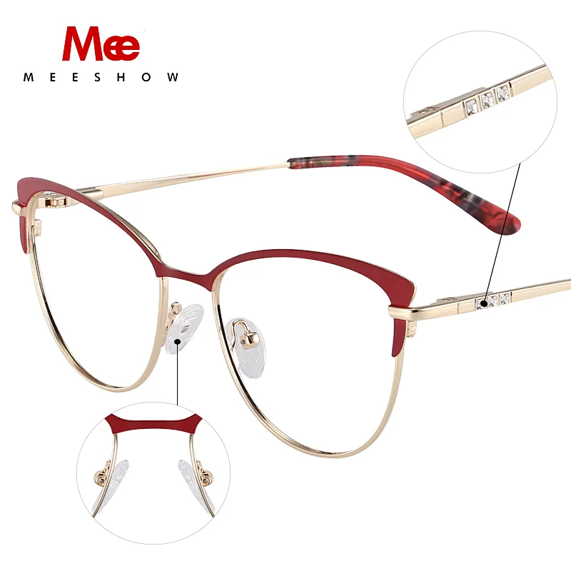 MEESHOW Glasses Frame Men women oval Prescription Eyeglasses Female Myopia Optical Frames Clear Spectacles Eyewear m6916