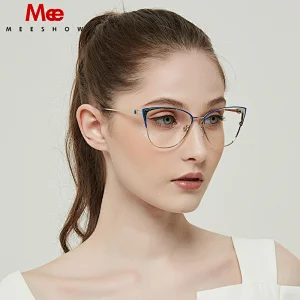 2020 MEESHOW Glasses Frame Men women cat eye Prescription Eyeglasses Female Myopia Optical Frames Clear Spectacles Eyewear m6915