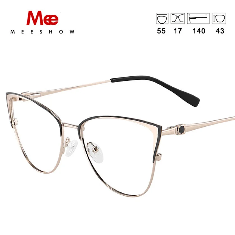 2020 MEESHOW Glasses Frame Men women cat eye Prescription Eyeglasses Female Myopia Optical Frames Clear Spectacles Eyewear m6915
