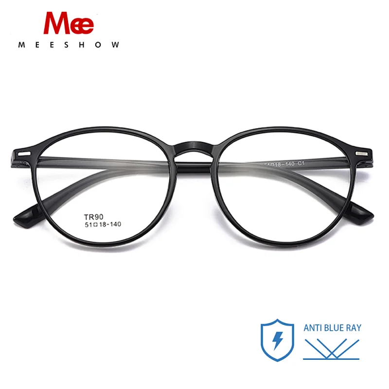 Meeshow Anti Blue Ray Reading Glasses TR90 Ultralight Transparent Glasses Retro Men Women eyeglasses Computer Lesebrille 1933