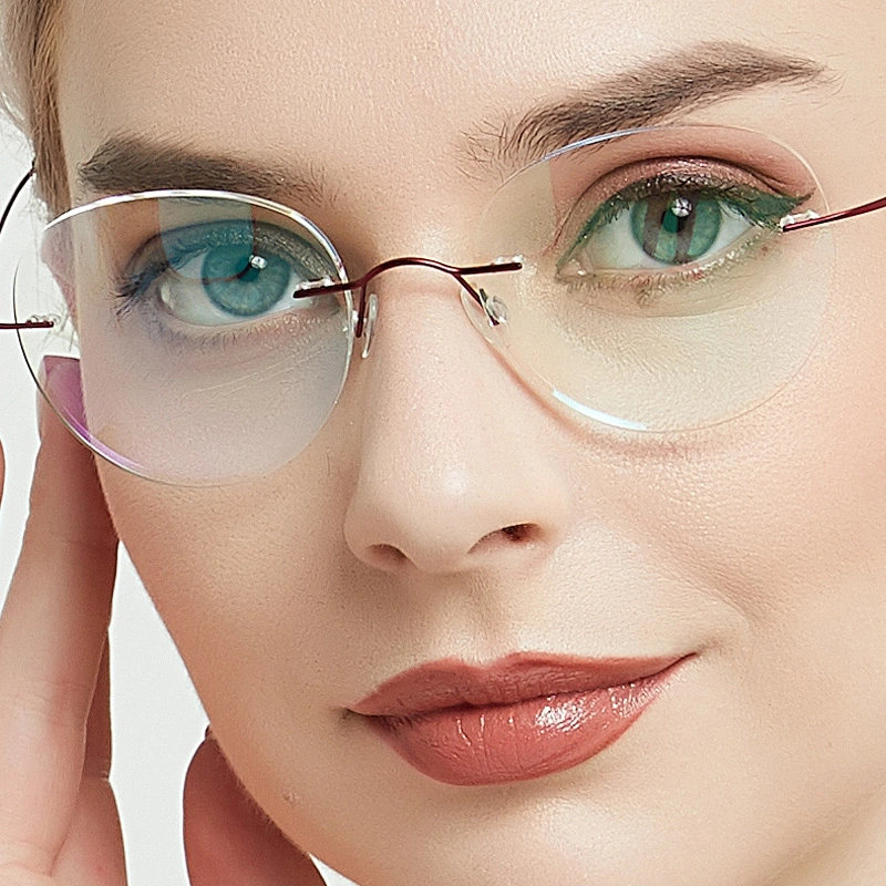 Titanium glasses frame Rimless women's vintage glasses round eyeglasses Men's optical prescription glasses korea spectacle frame