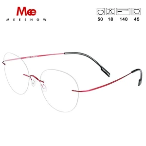 Titanium glasses frame Rimless women's vintage glasses round eyeglasses Men's optical prescription glasses korea spectacle frame